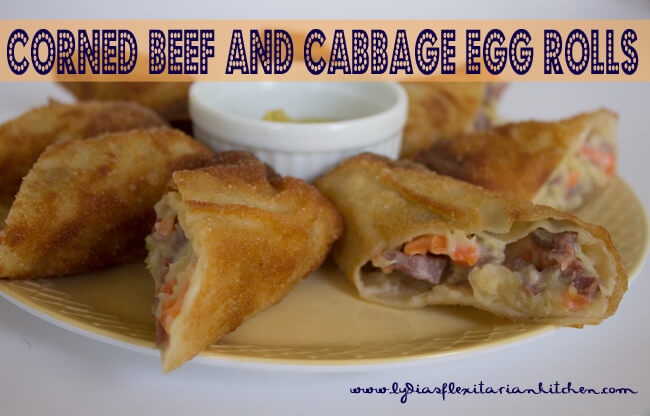 Corned Beef & Cabbage Egg Rolls - Lydia's Flexitarian Kitchen