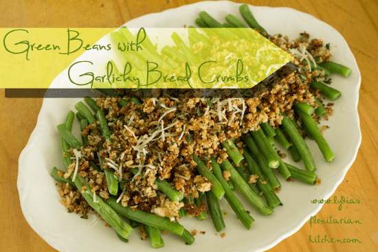 green beans with garlic bread crumbs
