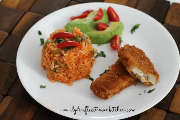 Real Solutions Fillets with Mexican Rice ~ Lydia's Flexitarian Kitchen
