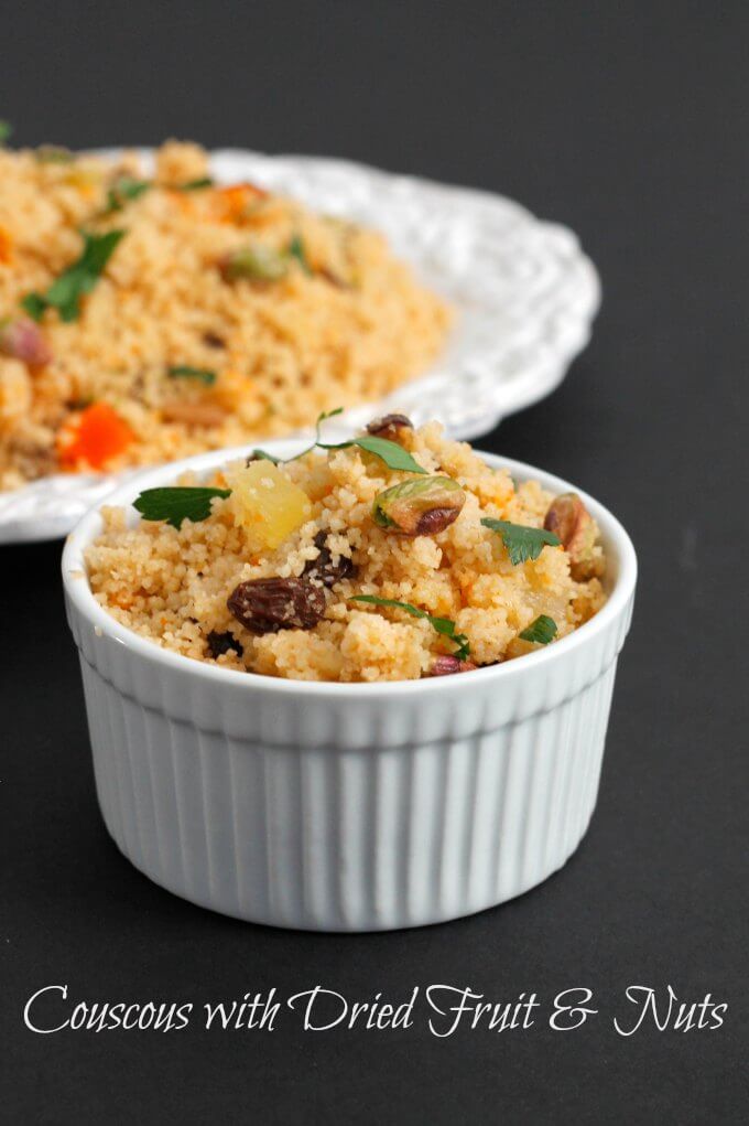 Couscous With Dried Fruit & Nuts #RecipeReDux ~ Lydia's Flexitarian Kitchen