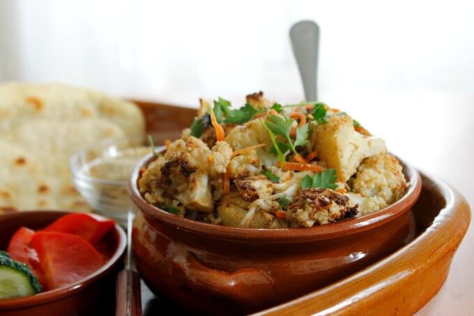 Lebanese Style Cauliflower ~ Food of the World ~ Lydia's Flexitarian Kitchen #veggie #cauliflower #Lebanese
