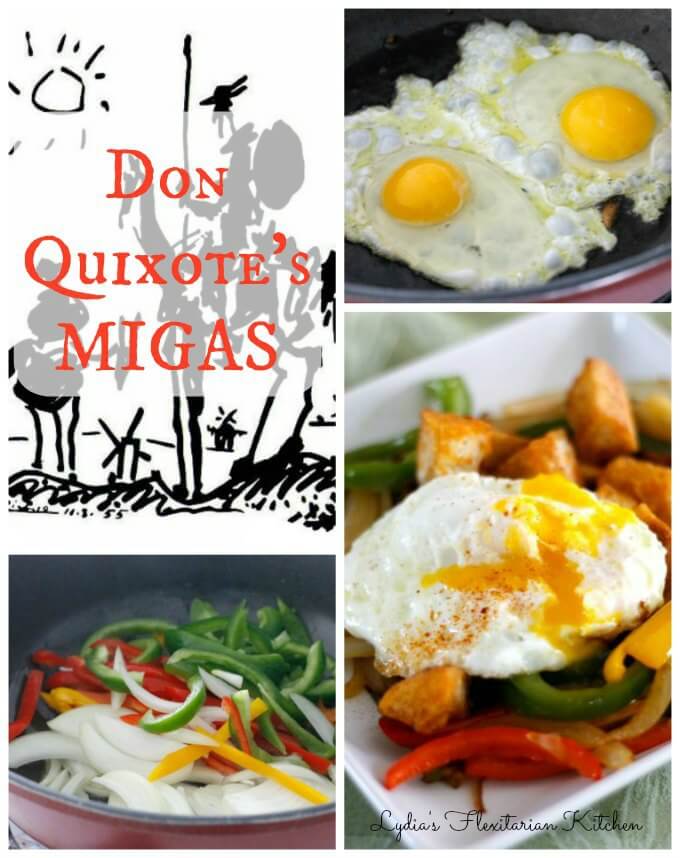 Don Quixote's Migas ~ April 23 World Book Day ~ Lydia's Flexitarian Kitchen
