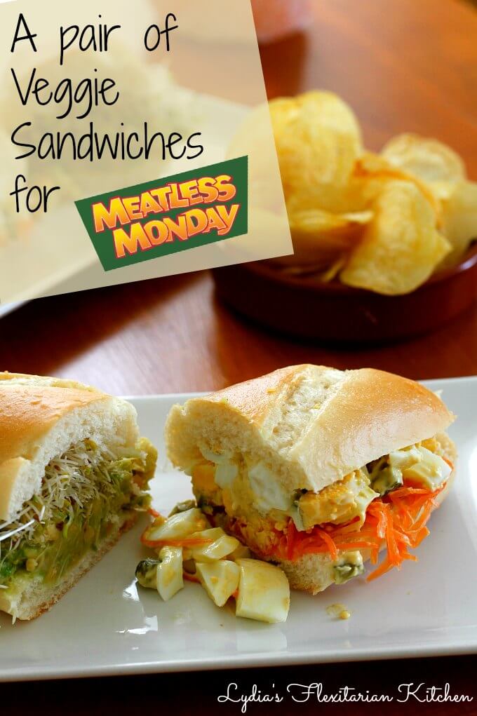 Veggie Sandwiches ~ #MeatlessMonday ~ Lydia's Flexitarian Kitchen