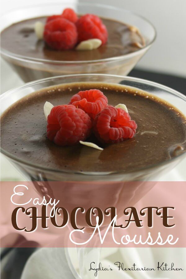 Super Easy Chocolate Mousse ~ If you can whip cream, you can make this mousse ~ Lydia's Flexitarian Kitchen