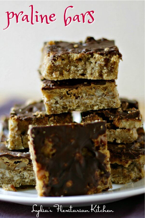 Praline Bars ~ A Decadent Treat for the Holidays ~ Lydia's Flexitarian Kitchen