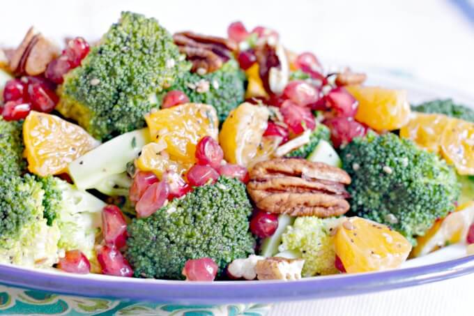 Broccoli Citrus Salad ~ Packed with Superfoods, this oil free salad will cure the Winter Blues ~ Lydia's Flexitarian Kitchen