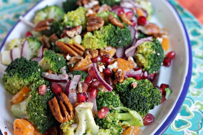 Broccoli Citrus Salad ~ Packed with Superfoods, this oil free salad will cure the Winter Blues ~ Lydia's Flexitarian Kitchen