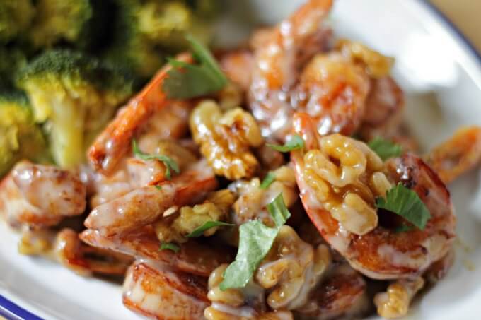 Honey Walnut Shrimp ~ Celebrate Chinese New Year by making this take out favorite at home! ~ Lydia's Flexitarian Kitchen