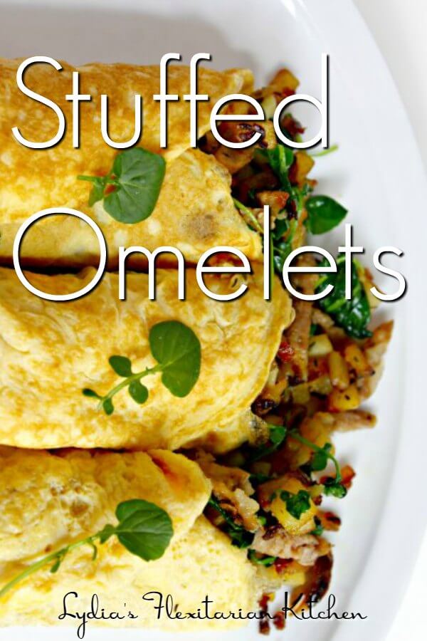 Stuffed Omelets ~Crepe thin eggs you can fill however you like! ~ Lydia's Flexitarian Kitchen