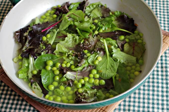 Fresh Peas and Lettuce ~ Lydia's Flexitarian Kitchen