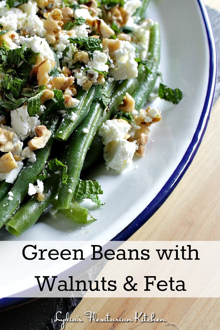Green Beans with Feta & Walnuts ~ #Summer #Fresh ~ Lydia's Flexitarian Kitchen